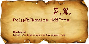 Polyákovics Márta névjegykártya